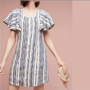Anthropologie Akemi + Kin Jovanie Textured Coastal Flutter Sleeve Dress | Medium